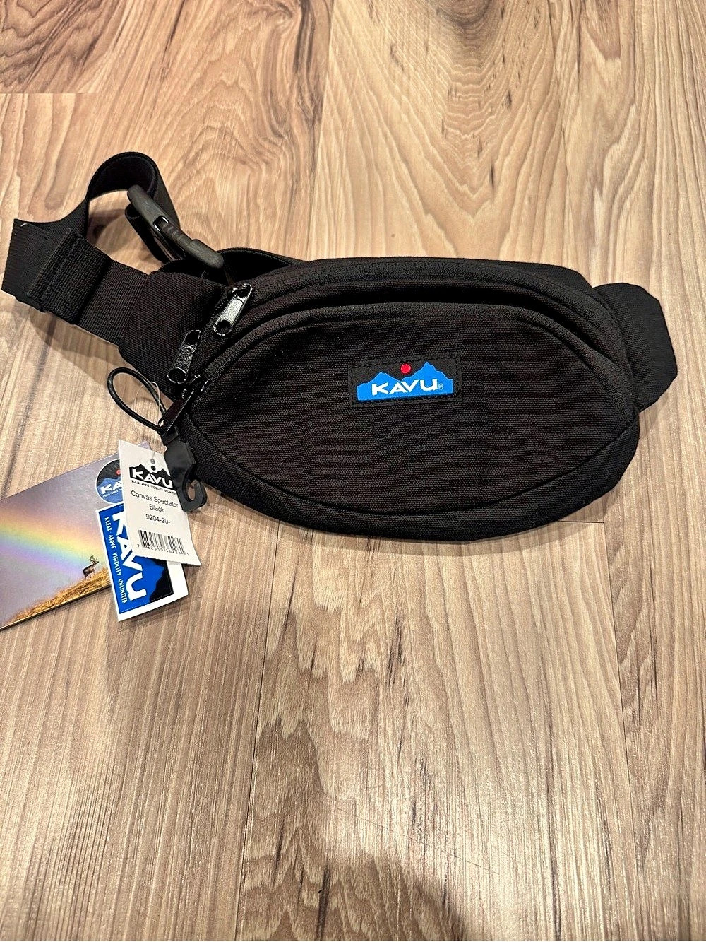 KAVU Canvas Spectator Belt Bag in Black NWT